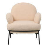 Fotoliu Jaycob boucle, 74x71x83 cm - Crem