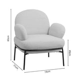 Fotoliu Jaycob boucle, 74x71x83 cm - Crem
