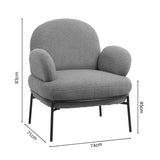 Fotoliu Jaycob boucle, 74x71x83 cm - Maro
