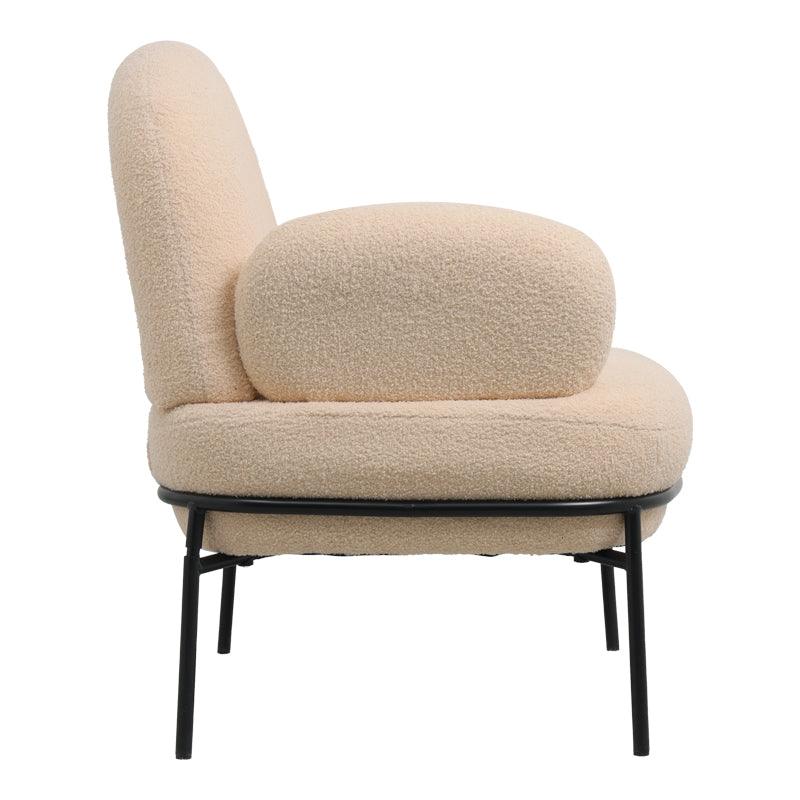 Fotoliu Jaycob boucle, 74x71x83 cm - Crem