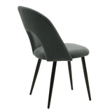 Fotoliu Jonah catifea, picioare, negre, Diverse culori, 57x55 cm - Gri Inchis
