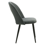 Fotoliu Jonah catifea, picioare, negre, Diverse culori, 57x55 cm - Gri Inchis