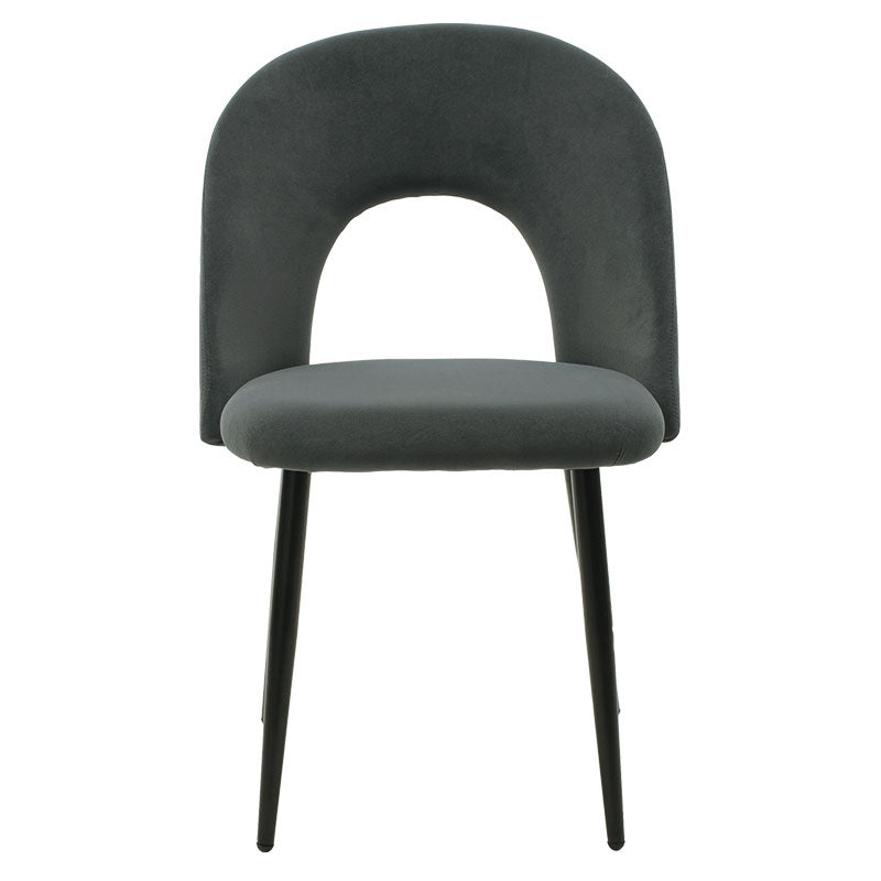 Fotoliu Jonah catifea, picioare, negre, Diverse culori, 57x55 cm - Gri Inchis