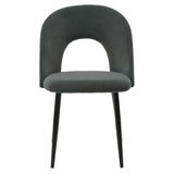 Fotoliu Jonah catifea, picioare, negre, Diverse culori, 57x55 cm - Gri Inchis