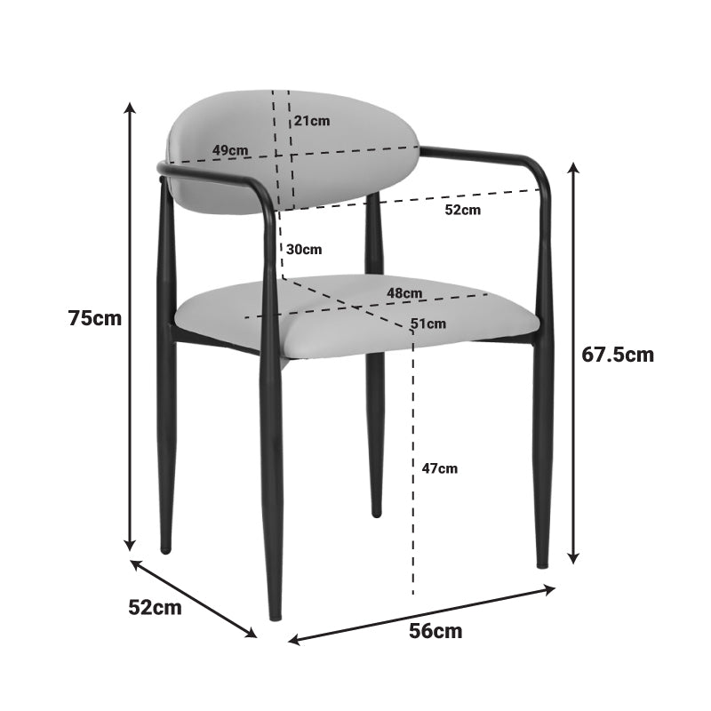 Fotoliu Kalone, 56x55x78 cm - Negru