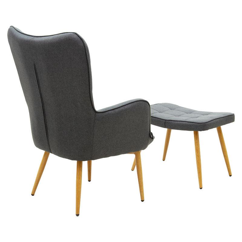 Fotoliu Maddison, Gri - Roz, 68x72x988 cm - Gri inchis