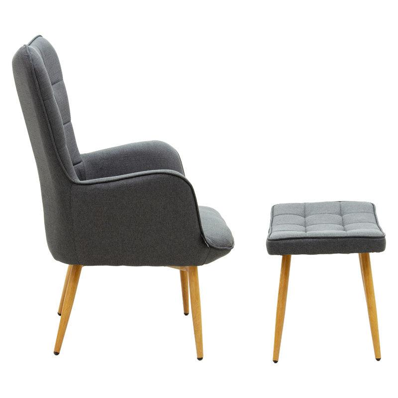 Fotoliu Maddison, Gri - Roz, 68x72x988 cm - Gri inchis