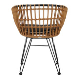 Fotoliu modern Naoki cu structură metalică, lemn, compacte, 61x57x80 cm