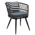 Fotoliu Naoki metal negru-pe Gri-perna, negru/alb, 65x62x77 cm