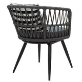 Fotoliu Naoki metal negru-pe Gri-perna, negru/alb, 65x62x77 cm