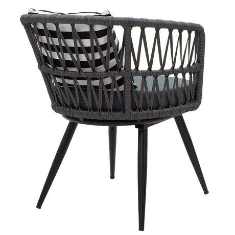 Fotoliu Naoki metal negru-pe Gri-perna, negru/alb, 65x62x77 cm