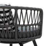 Fotoliu Naoki metal negru-pe Gri-perna, negru/alb, 65x62x77 cm