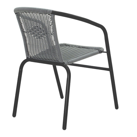 Fotoliu Obbi din metal negru-Gri, deschis, 54x56x73 cm