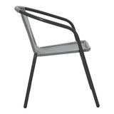 Fotoliu Obbi din metal negru-Gri, deschis, 54x56x73 cm