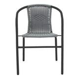 Fotoliu Obbi din metal negru-Gri, deschis, 54x56x73 cm