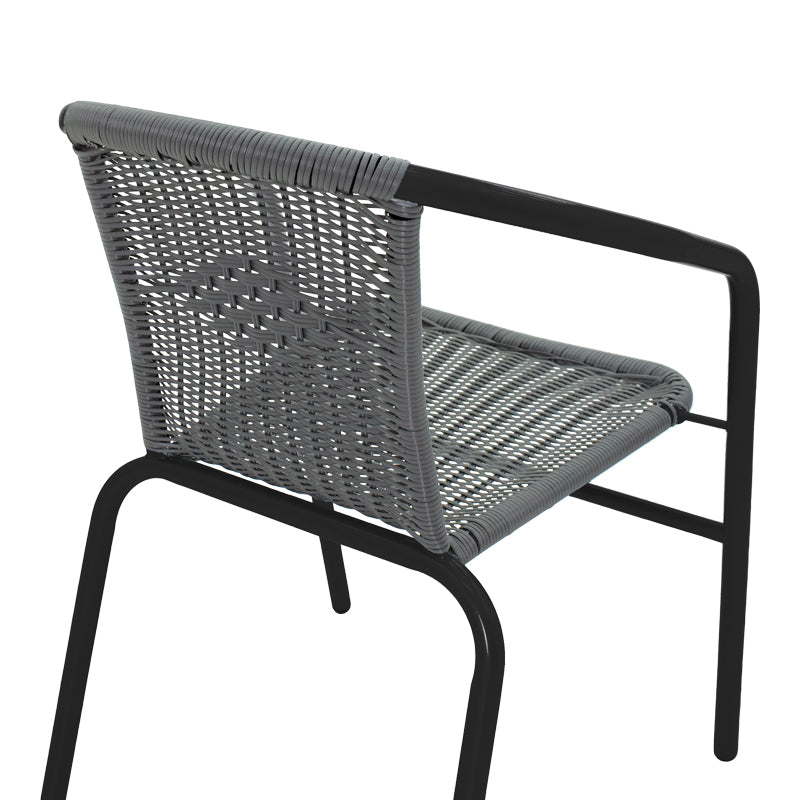 Fotoliu Obbi din metal negru-Gri, deschis, 54x56x73 cm