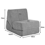 Fotoliu-Pat cu functie extensibila Ferderina, Gri Închis, 66x102x73 cm