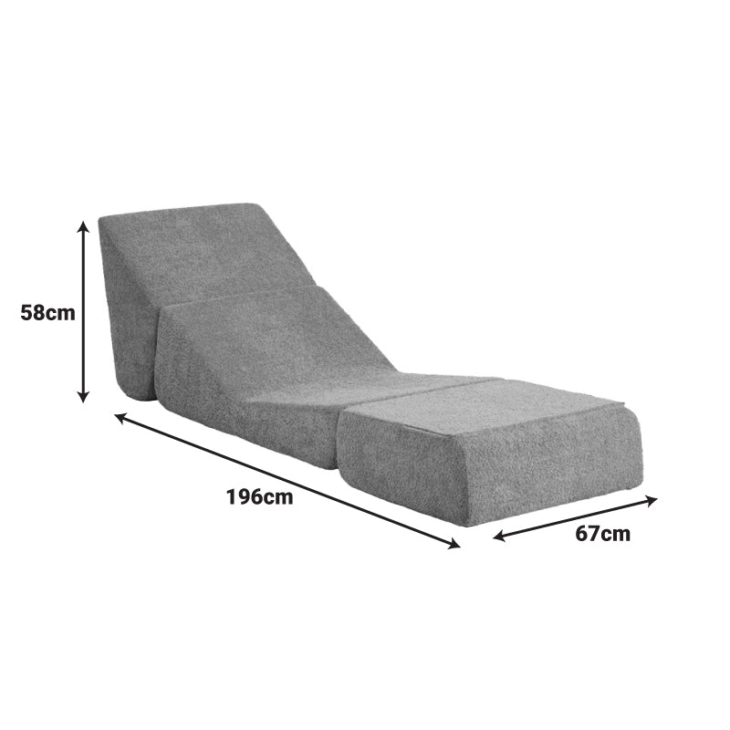 Fotoliu-Pat cu functie extensibila Ferderina, Gri Închis, 66x102x73 cm