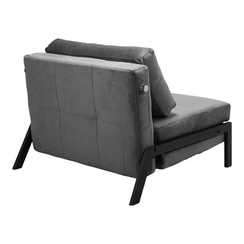 Fotoliu-pat tesatura de catifea Fancy, antracit metal, negru, 95x98x70 cm