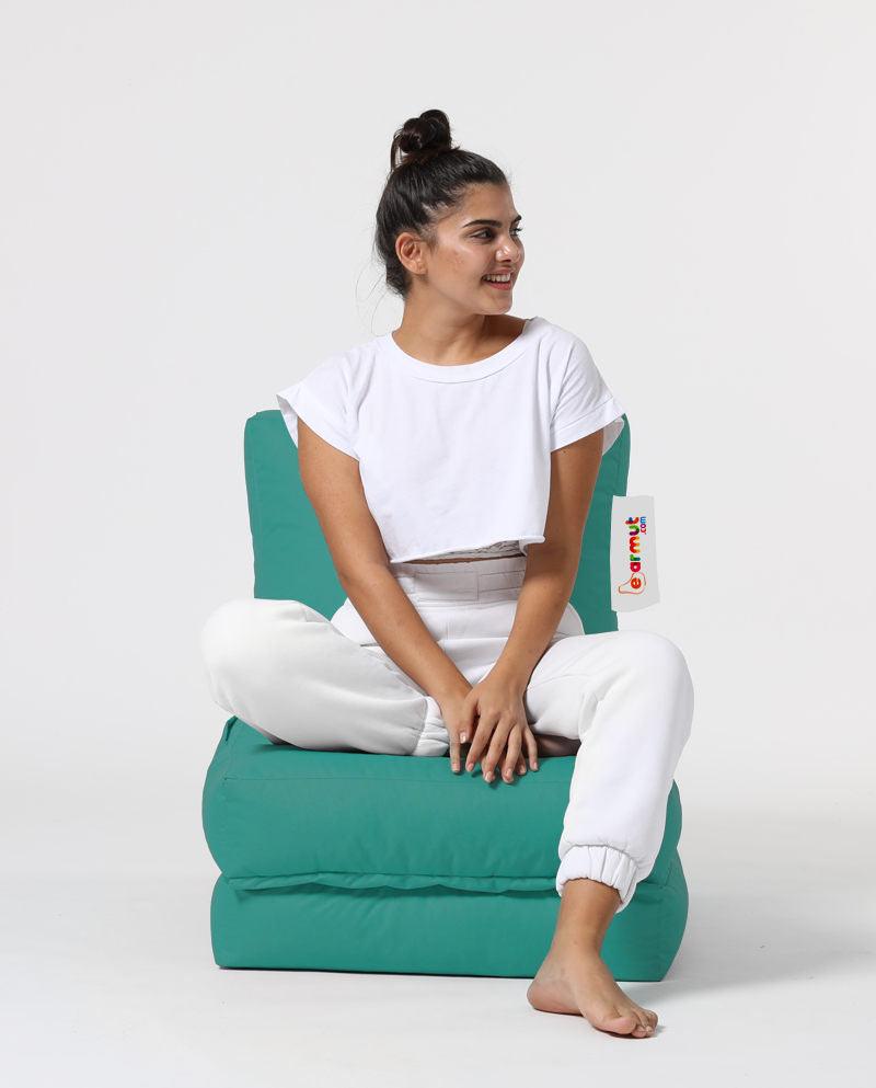 Fotoliu Puf Extensibil, Garden Bean Bag Large, 55x40x40 cm - Turcoaz