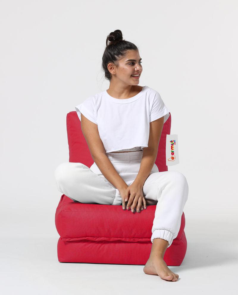 Fotoliu Puf Extensibil, Garden Bean Bag Large, 55x40x40 cm - Roșu