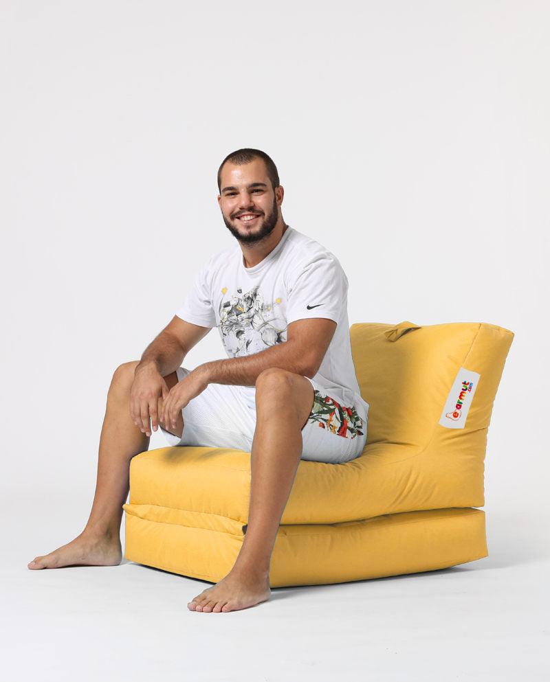 Fotoliu Puf Extensibil, Garden Bean Bag Large, 55x40x40 cm - Galben