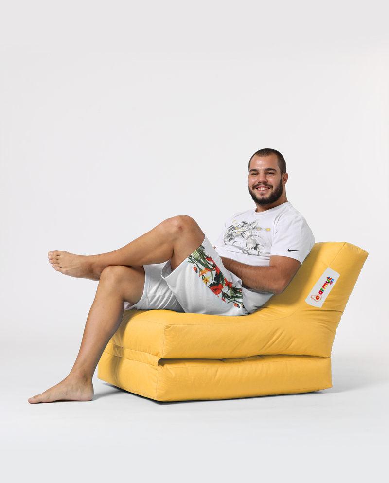 Fotoliu Puf Extensibil, Garden Bean Bag Large, 55x40x40 cm - Galben