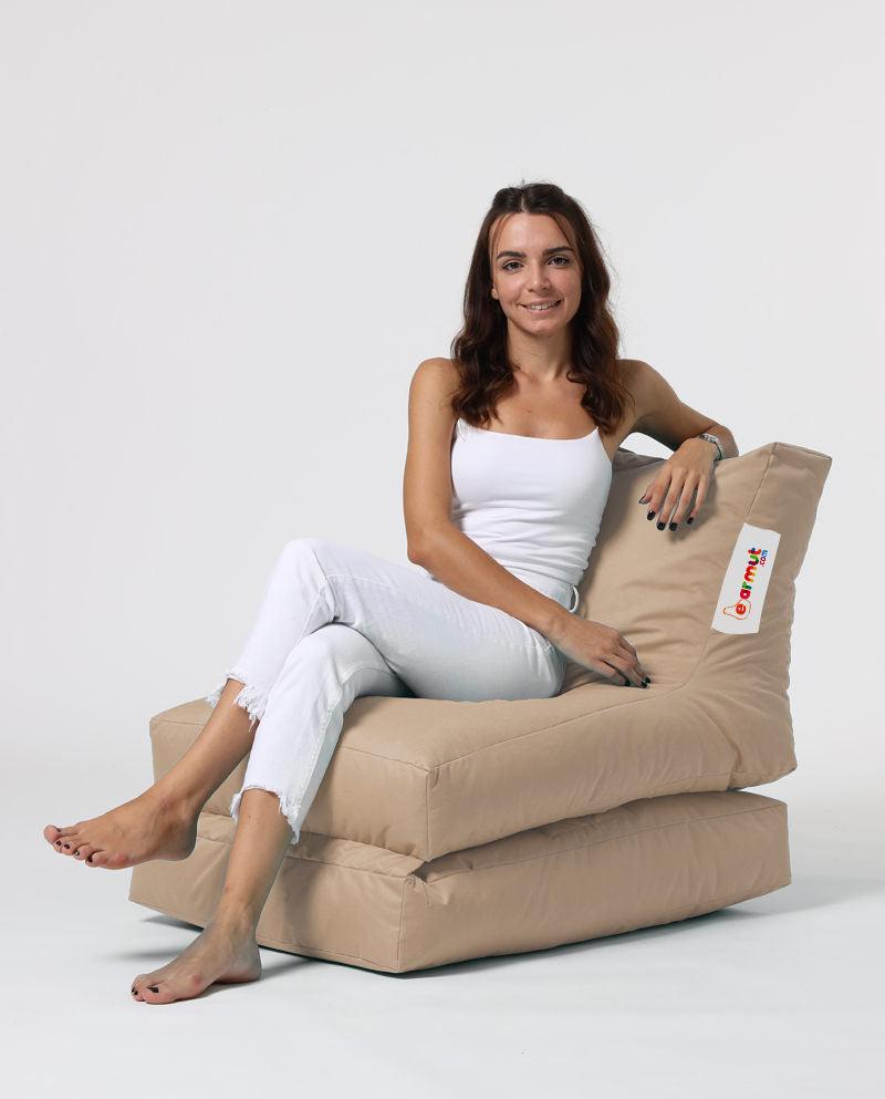 Fotoliu Puf Extensibil, Garden Bean Bag Large, 55x40x40 cm - Maro