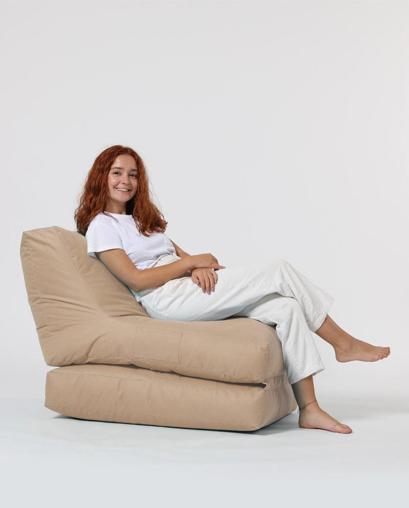 Fotoliu Puf Extensibil, Garden Bean Bag Large, 55x40x40 cm - Maro
