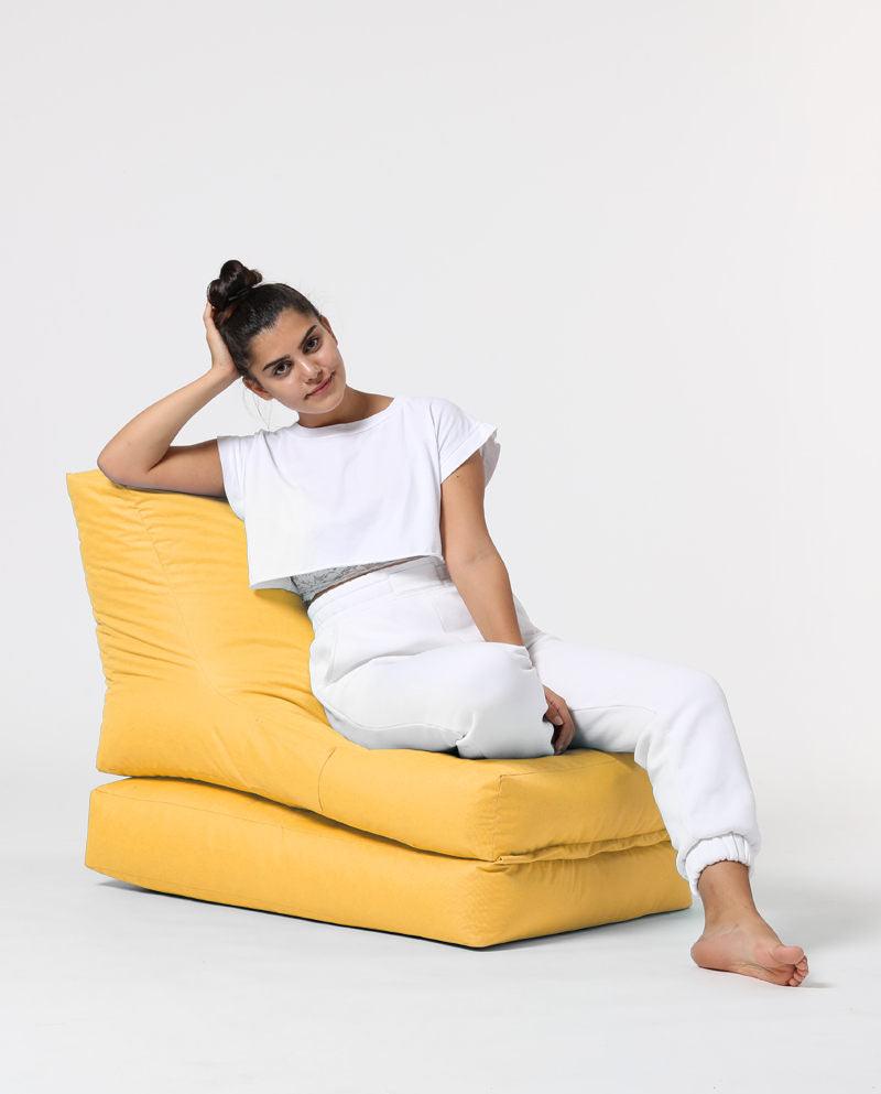 Fotoliu Puf Extensibil, Garden Bean Bag Large, 55x40x40 cm - Galben