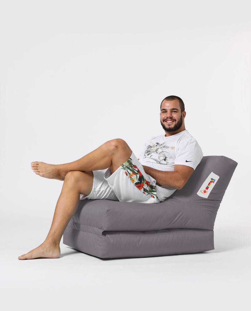 Fotoliu Puf Extensibil, Garden Bean Bag Large, 55x40x40 cm - Gri deschis