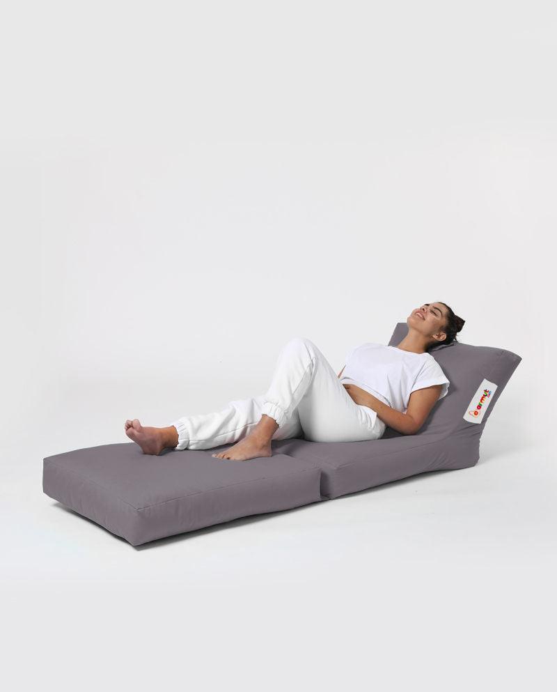 Fotoliu Puf Extensibil, Garden Bean Bag Large, 55x40x40 cm - Gri deschis