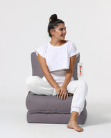 Fotoliu Puf Extensibil, Garden Bean Bag Large, 55x40x40 cm - Gri deschis