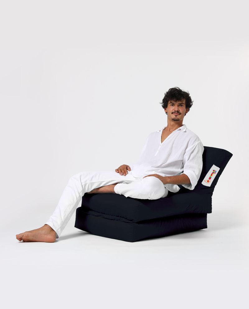 Fotoliu Puf Extensibil, Garden Bean Bag Large, 55x40x40 cm - Negru