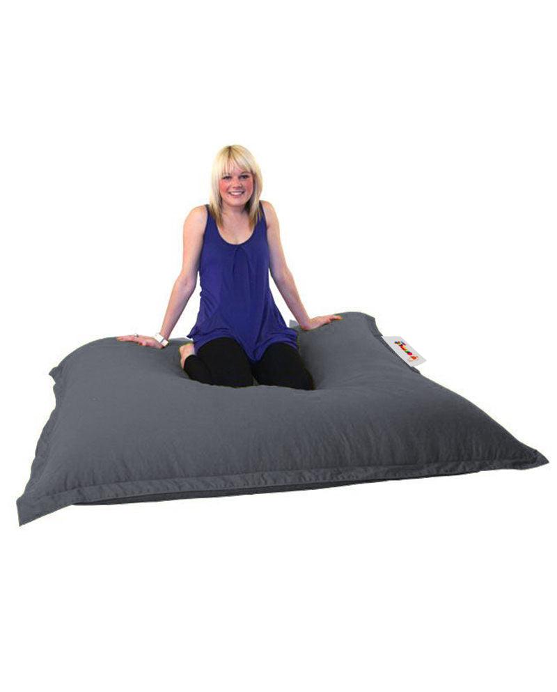 Fotoliu Puf Gradina, Bean Bag, Ferndale, Textil impermeabil, 100x100x20 cm - Fum