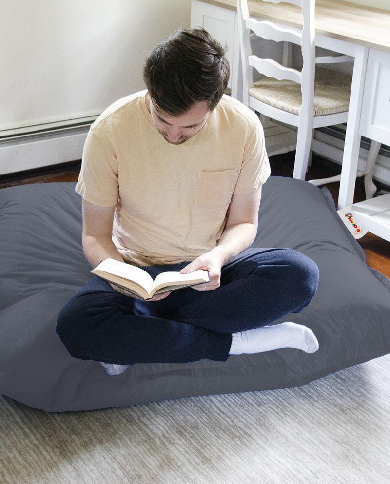 Fotoliu Puf Gradina, Bean Bag, Ferndale, Textil impermeabil, 100x100x20 cm - Fum