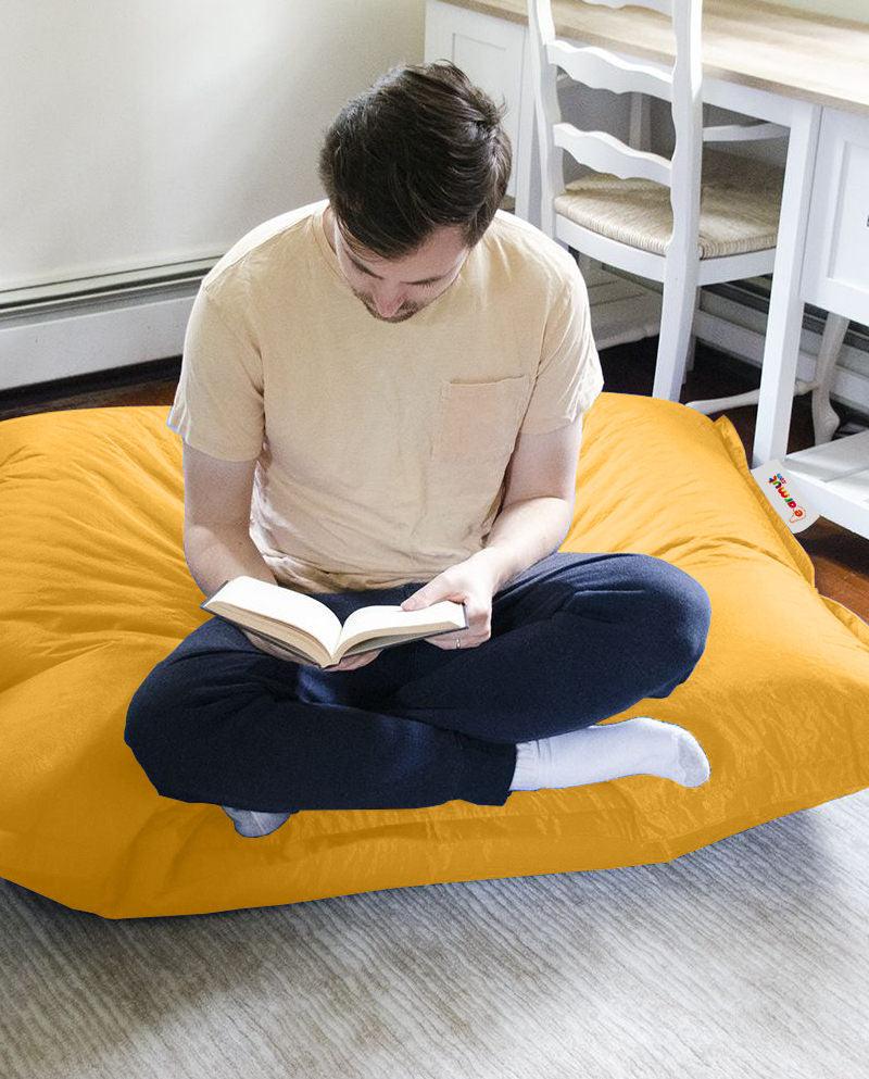 Fotoliu Puf Gradina, Bean Bag, Ferndale, Textil impermeabil, 100x100x20 cm - Galben