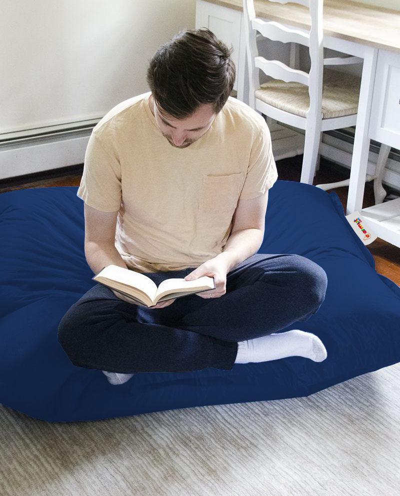 Fotoliu Puf Gradina, Bean Bag, Ferndale, Textil impermeabil, 100x100x20 cm - Albastru inchis