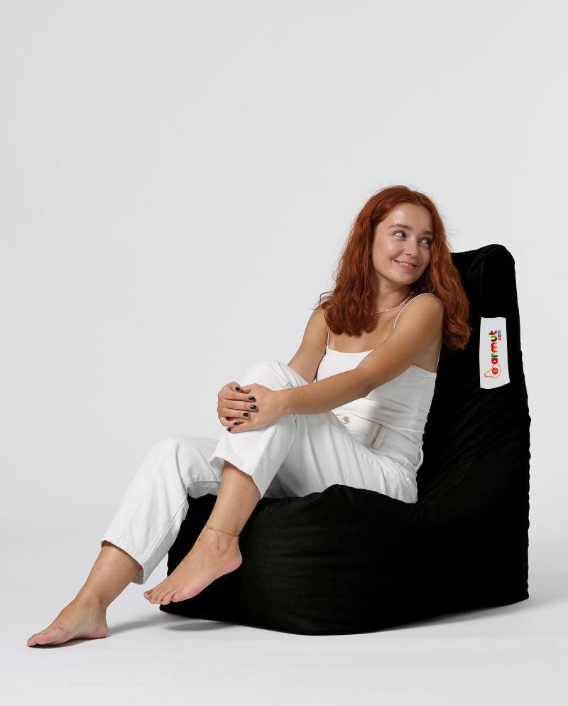 Fotoliu Puf tip Para Gradina, Garden Bean Bag Lounge, 60x90x35 cm - Negru
