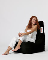 Fotoliu Puf tip Para Gradina, Garden Bean Bag Lounge, 60x90x35 cm - Negru