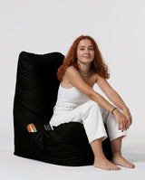 Fotoliu Puf tip Para Gradina, Garden Bean Bag Lounge, 60x90x35 cm - Negru
