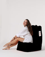 Fotoliu Puf tip Para Gradina, Garden Bean Bag Lounge, 60x90x35 cm - Negru