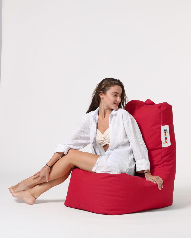 Fotoliu Puf tip Para Gradina, Garden Bean Bag Lounge, 60x90x35 cm - Roșu