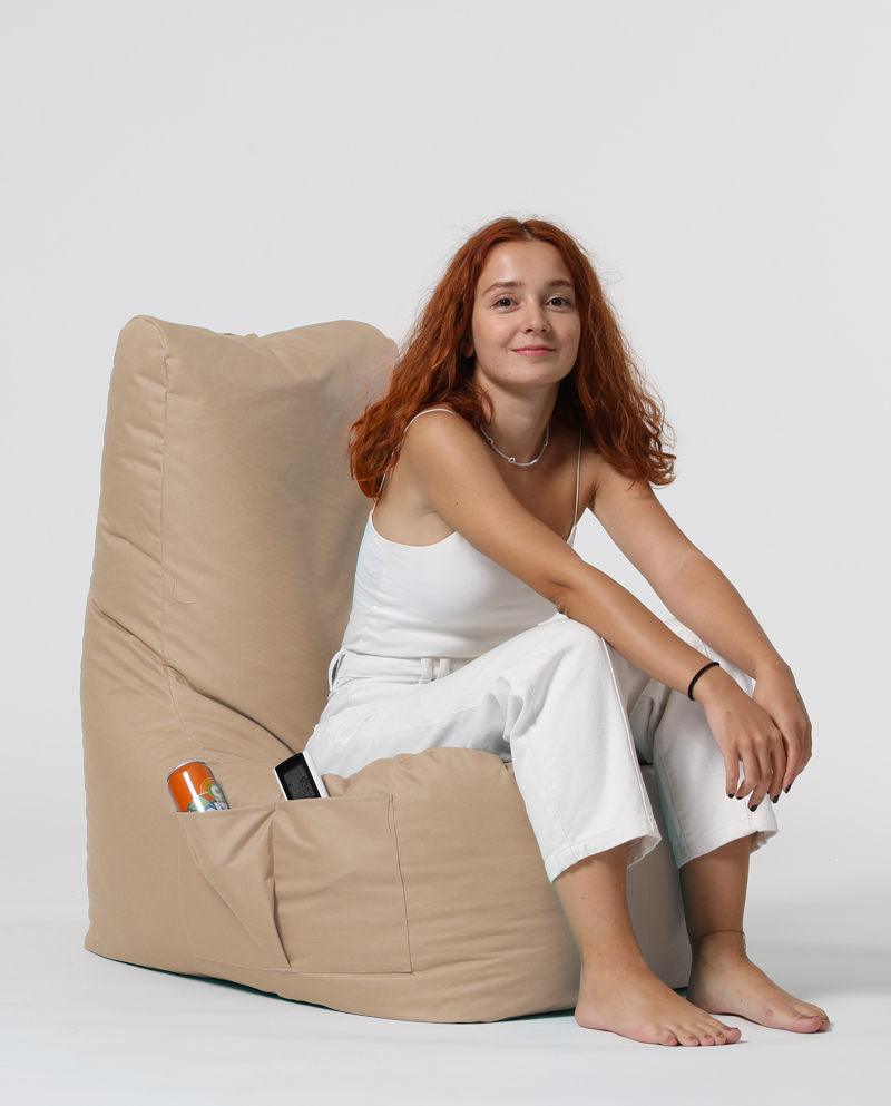 Fotoliu Puf tip Para Gradina, Garden Bean Bag Lounge, 60x90x35 cm - Maro