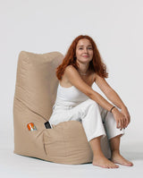 Fotoliu Puf tip Para Gradina, Garden Bean Bag Lounge, 60x90x35 cm - Maro