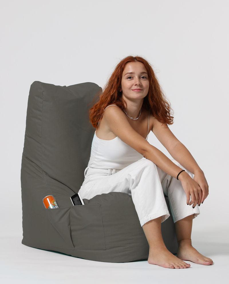 Fotoliu Puf tip Para Gradina, Garden Bean Bag Lounge, 60x90x35 cm - Fum