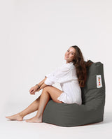 Fotoliu Puf tip Para Gradina, Garden Bean Bag Lounge, 60x90x35 cm - Fum