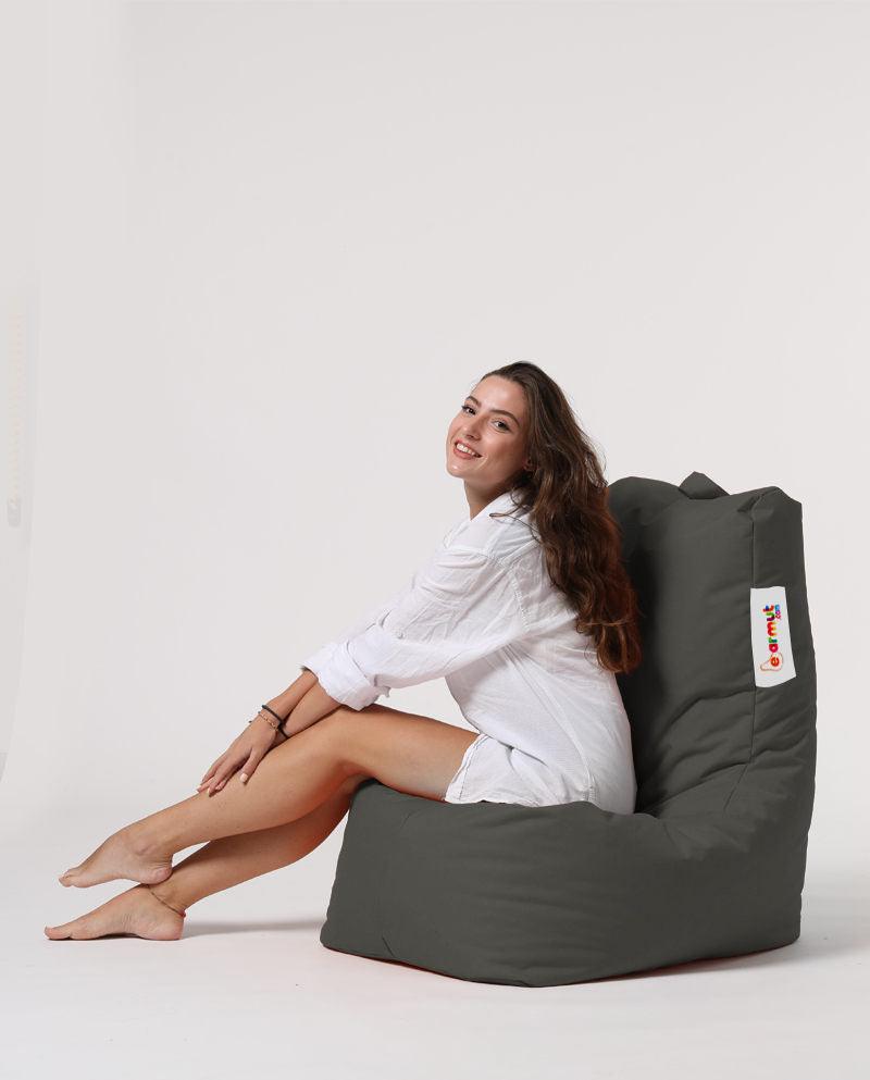 Fotoliu Puf tip Para Gradina, Garden Bean Bag Lounge, 60x90x35 cm - Fum