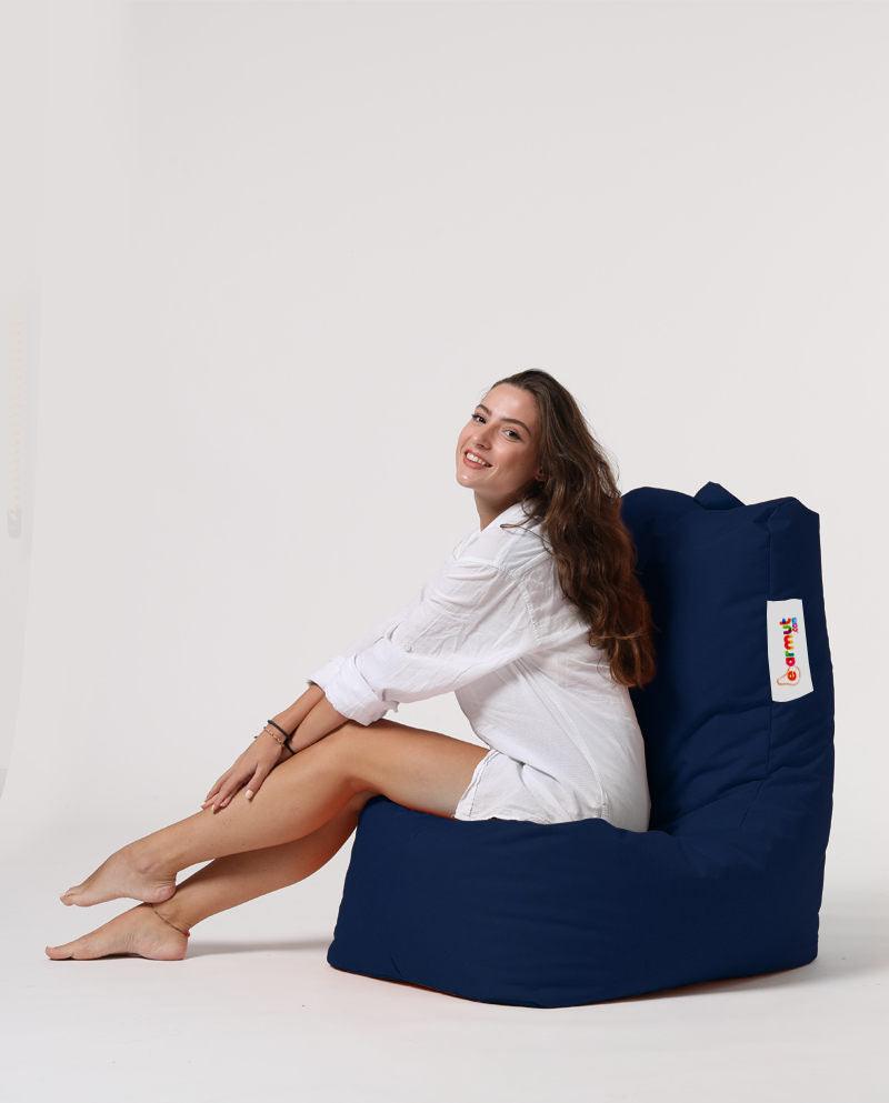 Fotoliu Puf tip Para Gradina, Garden Bean Bag Lounge, 60x90x35 cm - Albastru inchis