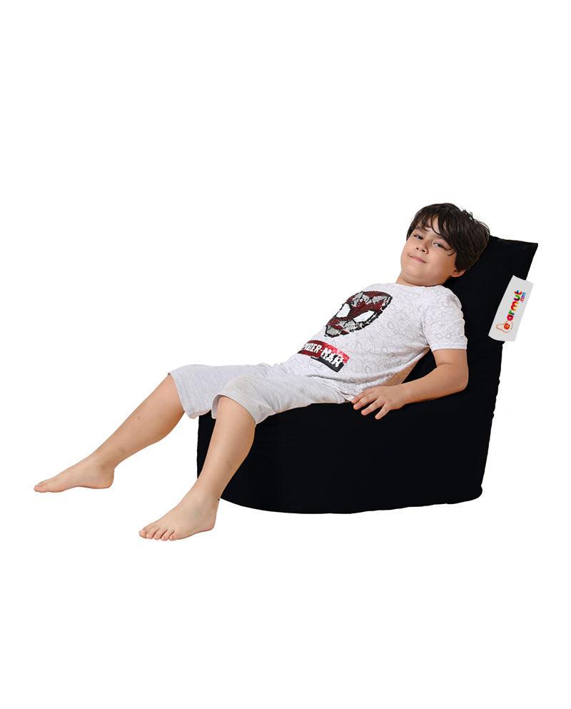 Fotoliu Puf tip Sac pentru Copii, Garden Bean Bag, 70x70x35 cm - Negru
